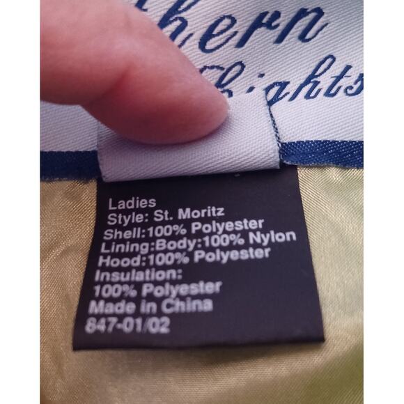 VTG Obermeyer Northern Lights Ski Parka Women's Size 16 XL Lime Puffer Coat - Picture 6 of 6